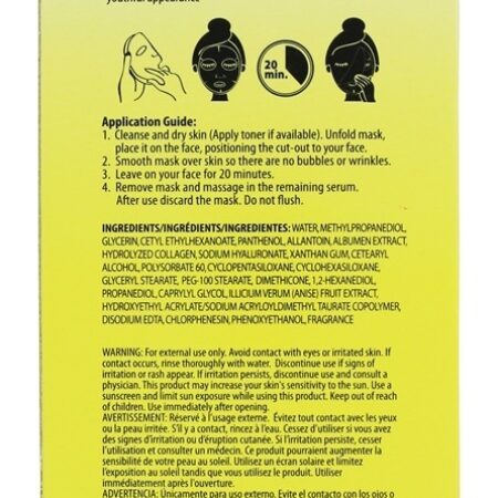 A máscara coreana original da folha da cara do creme do ovo do colagénio com ácido hialurónico - 5 Contagem BioMiracle - Imagem 2