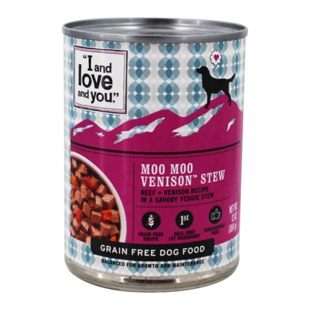 Grain Free Dog Food Moo Moo guisado de veado - 13 oz. I And Love And You