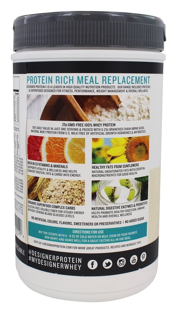 Estilista Soro de leite coalhado Proteína Refeição Baunilha Feijão - 1.72 lb. Designer Protein - Imagem 3