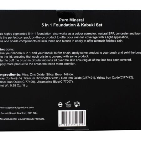 Pure Mineral 5 em 1 base e conjunto de canela Kabuki Cougar Beauty - Imagem 2