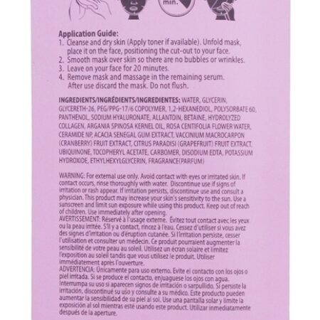 A máscara facial coreana original do colagénio cor-de-rosa do argão com ácido hialurónico - 0.67 oz. BioMiracle - Imagem 2