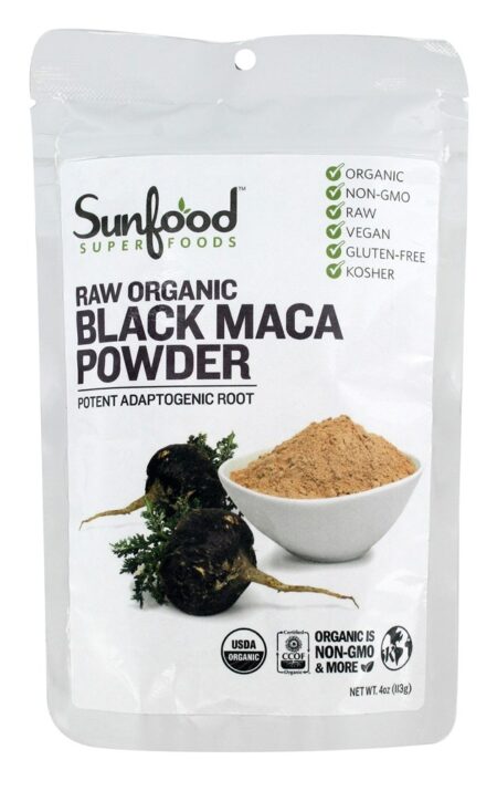 Pó De Maca Preto Orgânico Cru - 0.4 oz. Sunfood Superfoods