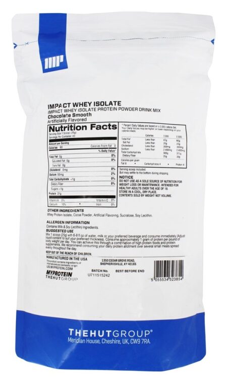 Impacto Whey Isolar Chocolate Suave - 2.2 lbs. MyProtein - Image 2