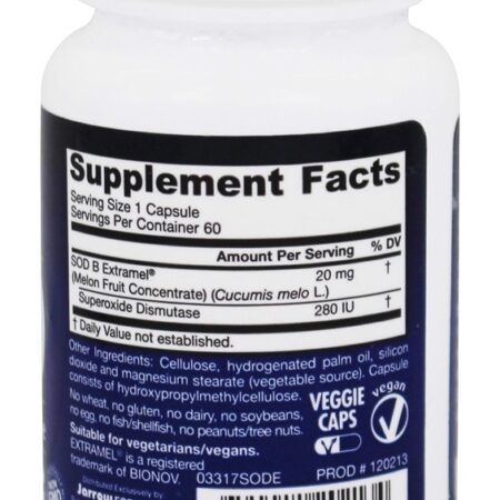 SOD Enzima Antioxidante Superóxido Dismutase 20 mg. - 60 Cápsula (s) vegetal (s) Jarrow Formulas - Imagem 2