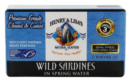 Sardinhas Selvagens na Água da Fonte - 4.25 oz. Henry & Lisa's Natural Seafood