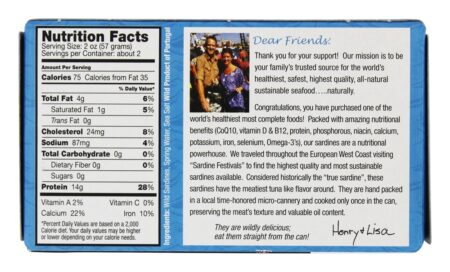 Sardinhas Selvagens na Água da Fonte - 4.25 oz. Henry & Lisa's Natural Seafood - Image 2