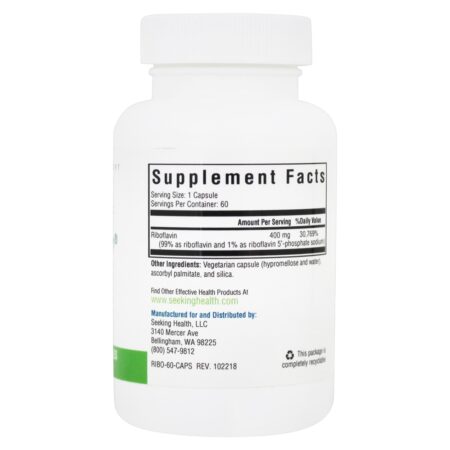 Suporte direcionado à riboflavina 400 mg . - Cápsulas vegetarianas 60 Seeking Health - Image 2