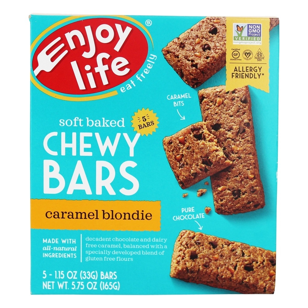 Barras mastigáveis sem glúten e sem alergias Caramelo Blondie - 5 Barras Enjoy Life Foods