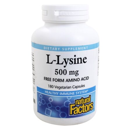 Aminoácido L-Lisina 500 mg. - Cápsulas vegetarianas 180 Natural Factors