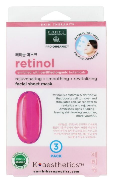 Máscara Facial de Retinol - 3 Contagem Earth Therapeutics