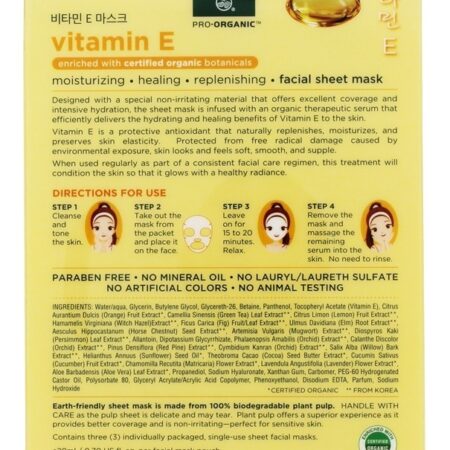 Máscara facial de folha de vitamina E - 3 Contagem Earth Therapeutics - Imagem 2