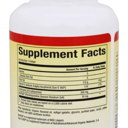 PQQ-10 Fórmula de Ação Neuroprotetora PQQ 20mg / CoQ10 200mg - 30 Softgels Natural Factors - Imagem 2