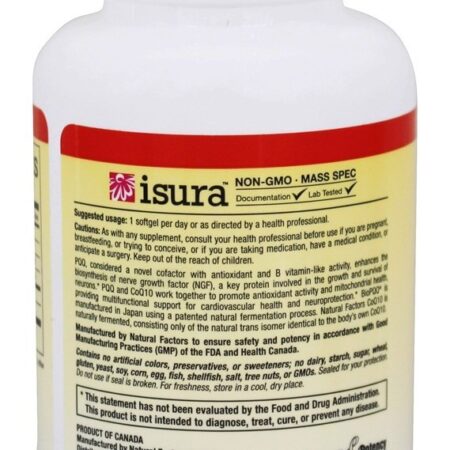 PQQ-10 Fórmula de Ação Neuroprotetora PQQ 20mg / CoQ10 200mg - 30 Softgels Natural Factors - Imagem 3