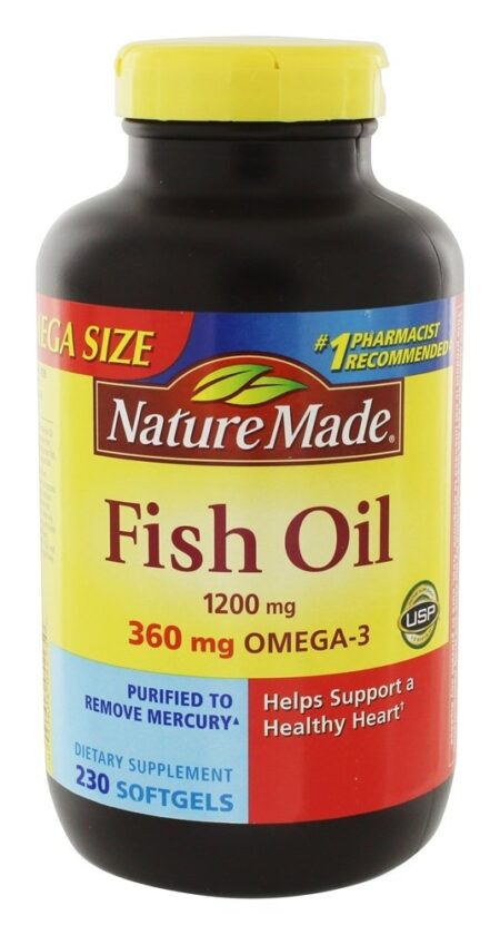 Omega-3 Óleo de Peixe 1200 mg. - 230 Softgels líquidos Nature Made