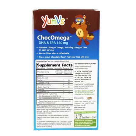 ChocOmega EPA e DHA sem leite para crianças, chocolate e chocolate laranja 150 mg . - 30 Mastigáveis Yum-V's Complete - Imagem 2