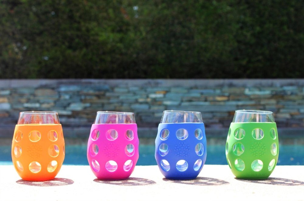 Taças Pequenas de Vinho Sem Manga com Conjunto de Manga de Silicone 4 Variedade de Cores - 11 fl. oz. Lifefactory - Imagem 6