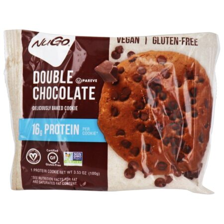 Deliciosamente Cozido Proteína Biscoito Dobrar Chocolate - 3.53 oz. NuGo Nutrition