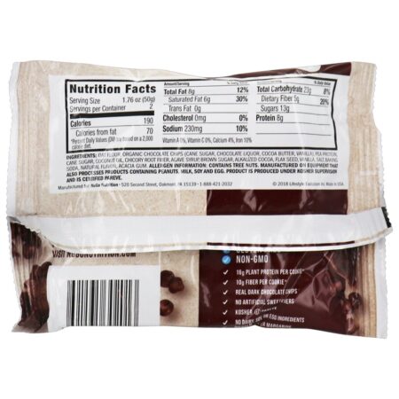 Deliciosamente Cozido Proteína Biscoito Dobrar Chocolate - 3.53 oz. NuGo Nutrition - Image 2