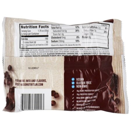 Deliciosamente Cozido Proteína Biscoito Dobrar Chocolate - 3.53 oz. NuGo Nutrition - Image 3