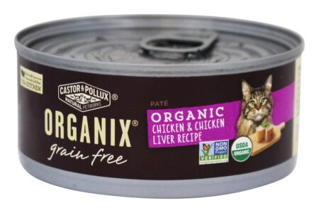 Organix Receita de frango e fígado orgânicos Pate - 5.5 oz. Castor & Pollux