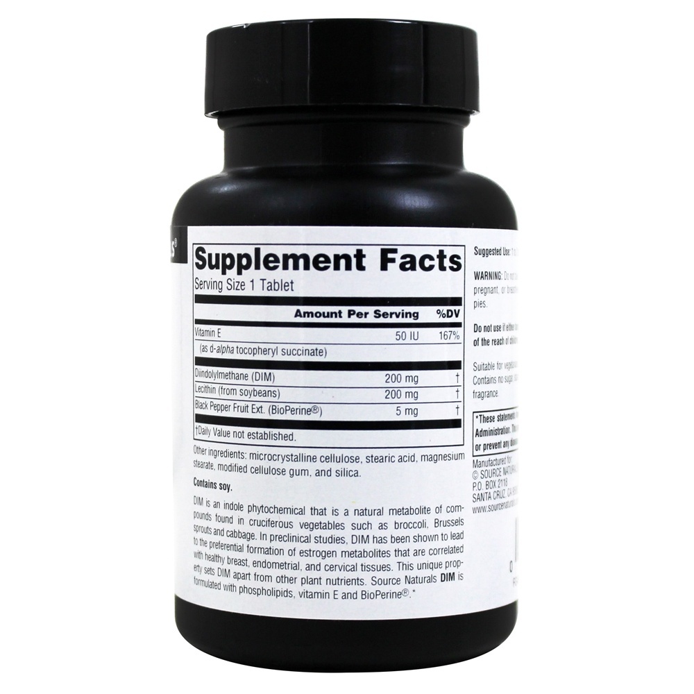 DIM Diindolilmetano 200 mg. - 60 Tablet (s) Source Naturals - Imagem 2