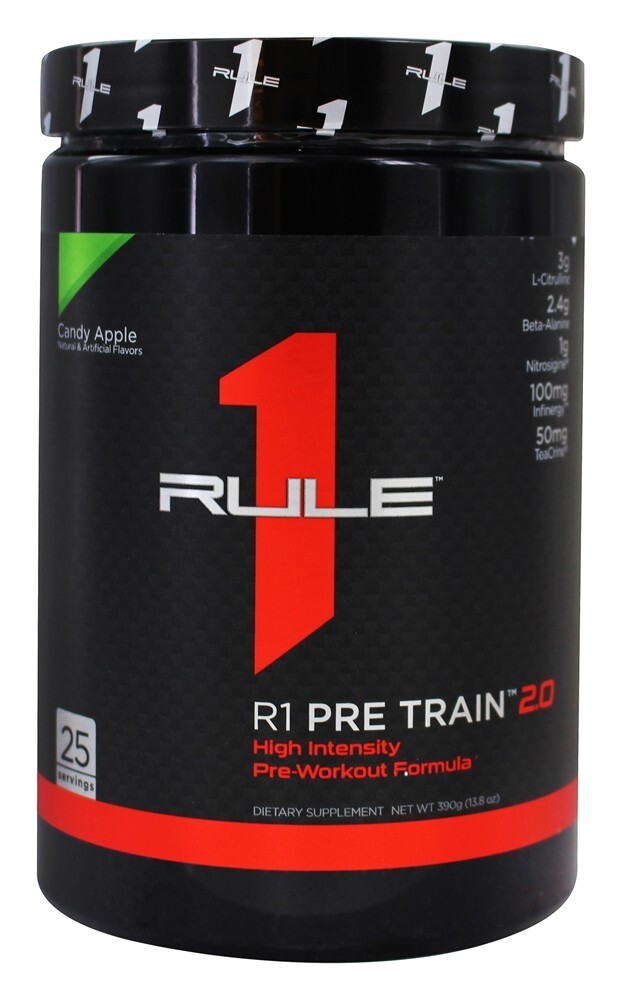 R1 Pré Trem 2.0 Alto Intensidade Pré-Exercício Fórmula Pó 25 Porções Doce Maçã - 390 Gramas Rule One Proteins