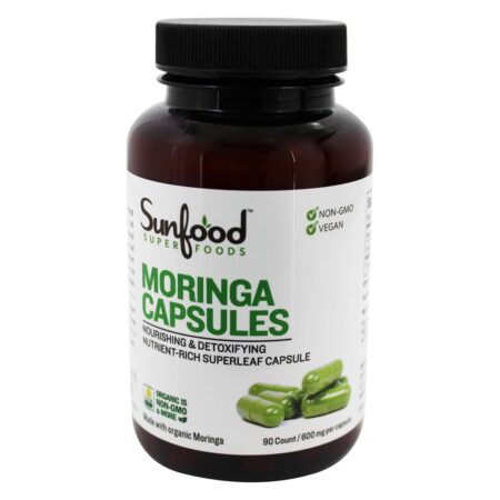 Moringa Capsules 600 mg. - 90 Contagem Sunfood Superfoods