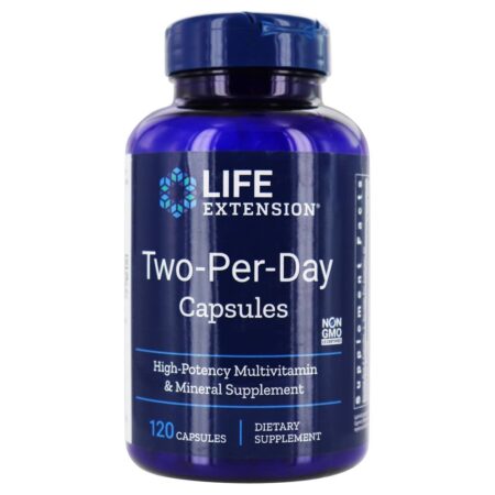 Cápsulas duas por dia Suplemento Multivitamínico e Mineral de Alta Potência - Cápsulas 120 Life Extension