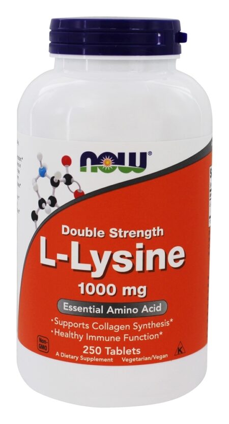 L-Lisina Essencial Amino ácido 1000 mg. - 250 Tablets NOW Foods