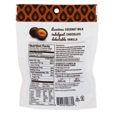 Mordida De Cocomel Orgânica De Baunilha - 3.5 oz. JJ's Sweets Cocomels - Image 2