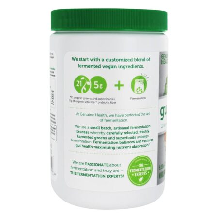 Orgânico Fermentado Intestino Superfood+ Pó para Ideal Intestino Saúde Unflavored & Unsweetened - 8.85 oz. Genuine Health - Image 4