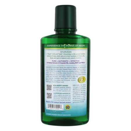 Enxaguatório bucal ayurvédico com Neem & Peelu - 16 fl. oz. Auromere - Image 2