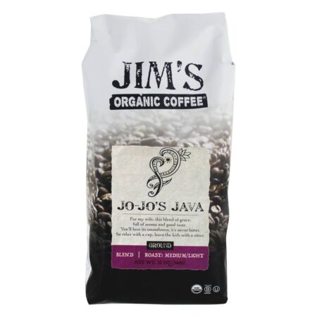 Mistura de Café Moído Jo-Jo's Java - 12 oz. Jim's Organic Coffee