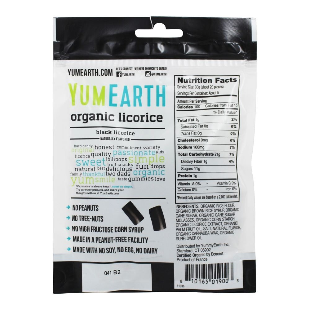 Licorice orgânico sem alface - 5 oz. YumEarth - Imagem 3