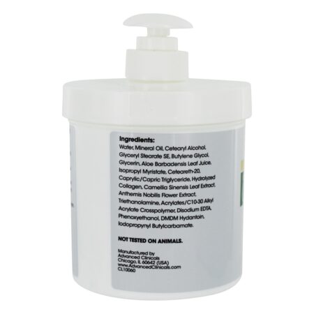 Loção do corpo do salvamento da pele do colagénio do tamanho dos termas com chá verde, aloés Vera & camomila - 16 oz. Advanced Clinicals - Imagem 2