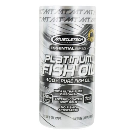 Platina 100 % Pure Série Essencial de Óleo de Peixe 350 mg. - 100 Softgels Muscletech Products