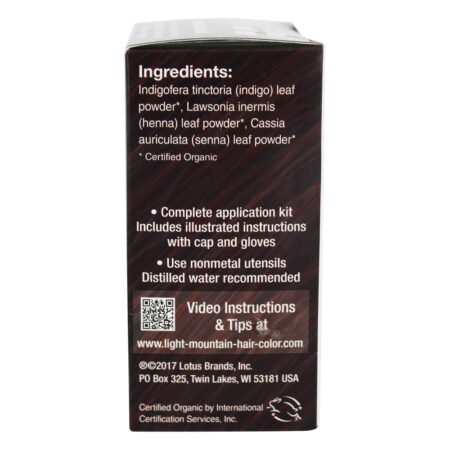 Cor e condicionador de cabelo orgânico Kit de aplicação completo Chocolate escuro - 4 oz. Light Mountain Natural - Image 2