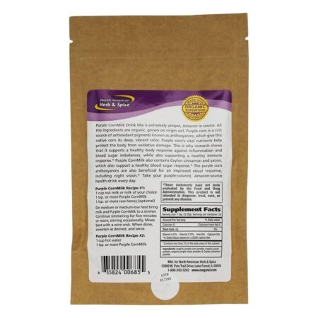 Milho RoxoMilk Drink Mix - 3.8 oz. North American Herb & Spice - Imagem 2