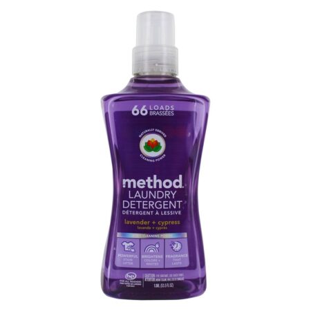 Derivado de roupa 3-em-1 naturalmente derivado 66 Loads Lavender + Cypress - 53.5 fl. oz. Method