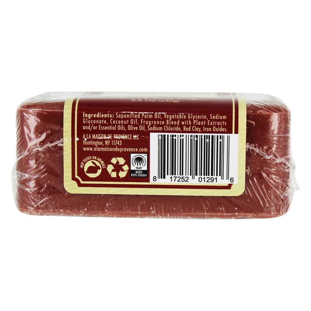 Sabonete francês tradicional para barba e corpo Argila vermelha com coco e azeite de oliva - 8.8 oz. A La Maison - Imagem 2