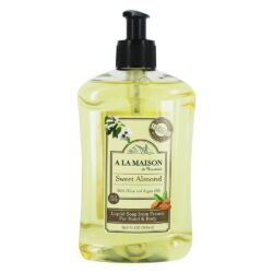 Sabão Líquido Fresco Francês Tradicional para Mão e Corpo Amêndoa Doce Com Óleos De Azeitona E Argan - 16.9 fl. oz. A La Maison