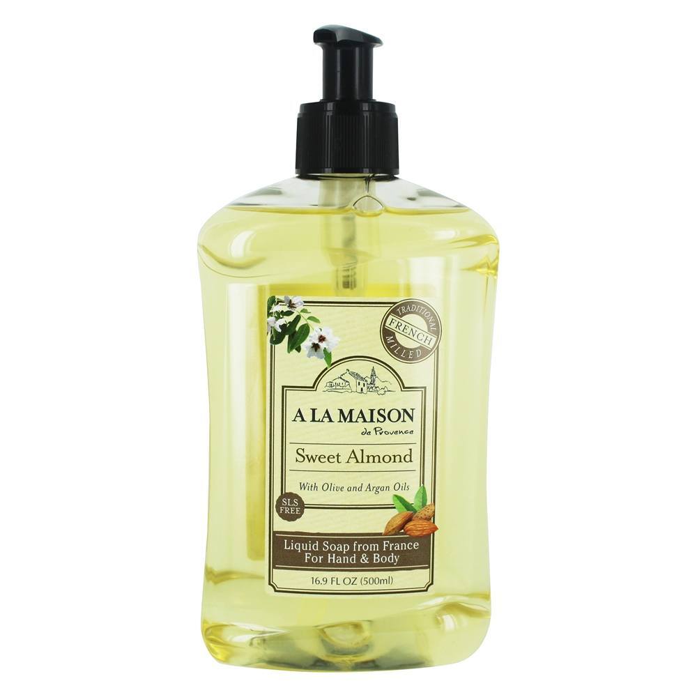 Sabão Líquido Fresco Francês Tradicional para Mão e Corpo Amêndoa Doce Com Óleos De Azeitona E Argan - 16.9 fl. oz. A La Maison