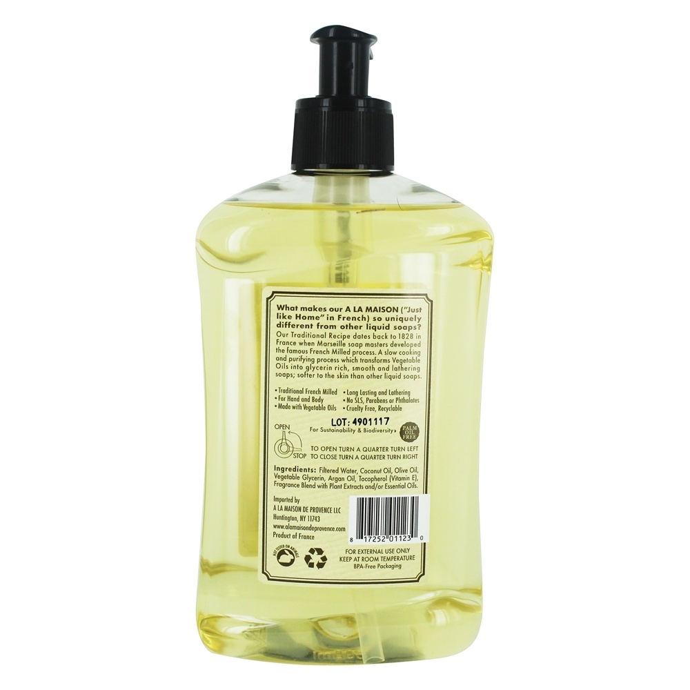 Sabão Líquido Fresco Francês Tradicional para Mão e Corpo Amêndoa Doce Com Óleos De Azeitona E Argan - 16.9 fl. oz. A La Maison - Imagem 2