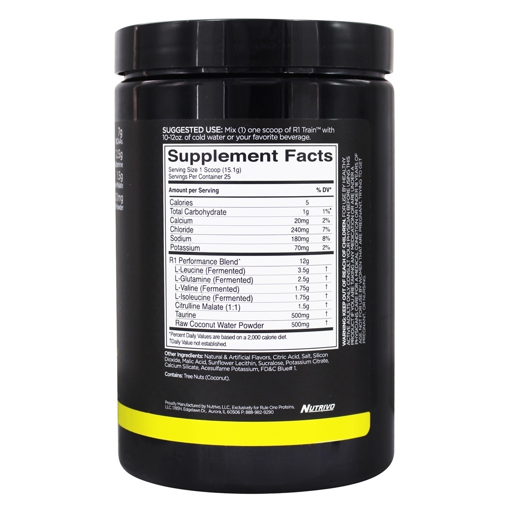 R1 Trem Bcaa Pó 25 Porções Azul Framboesa - 378 Gramas Rule One Proteins - Imagem 2