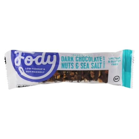 Baixo FODMAP Lanche Bar Escuro Chocolate Nozes & Mar Sal - 1.41 oz. FODY