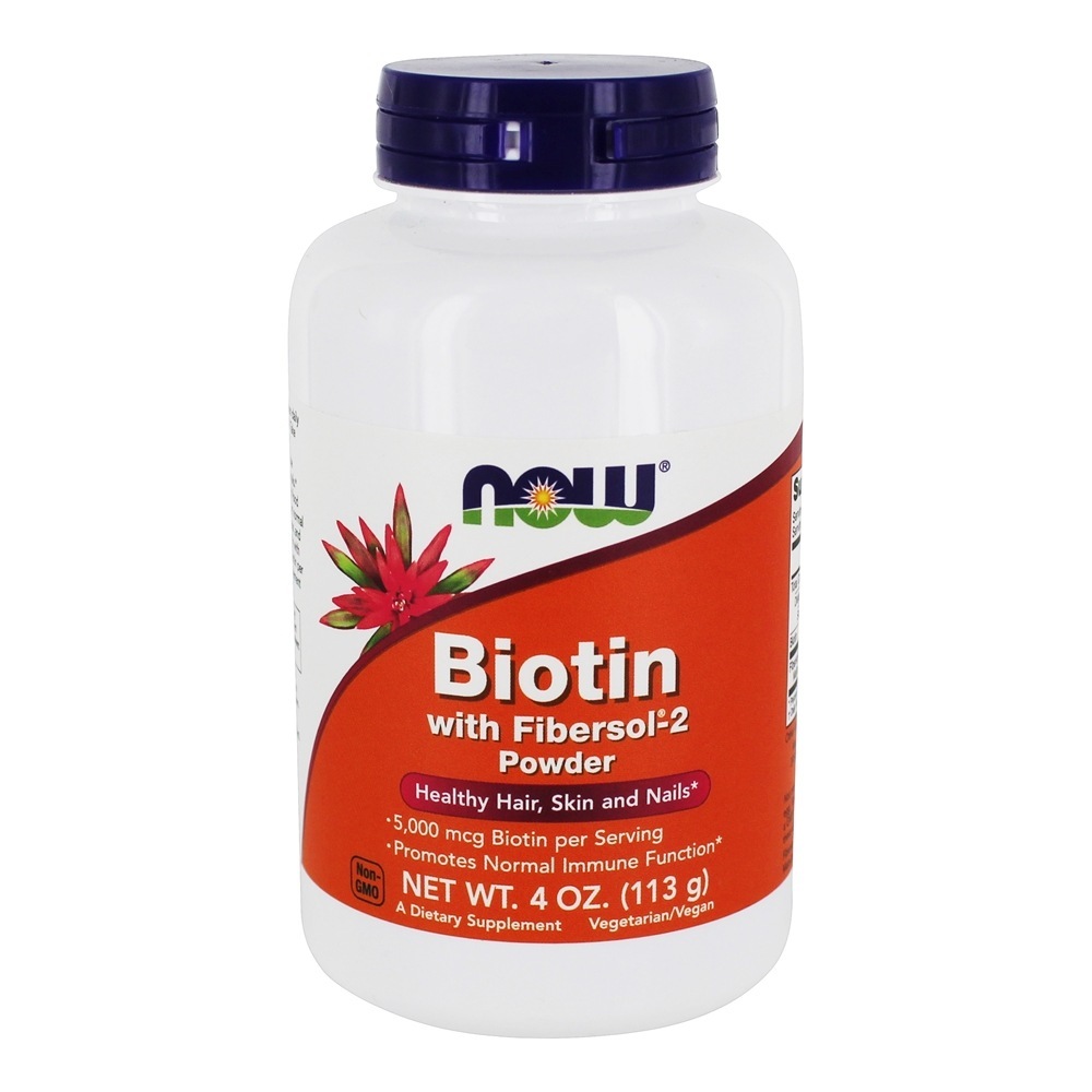Biotina com Fibersol-2 em Pó - 4 oz. NOW Foods