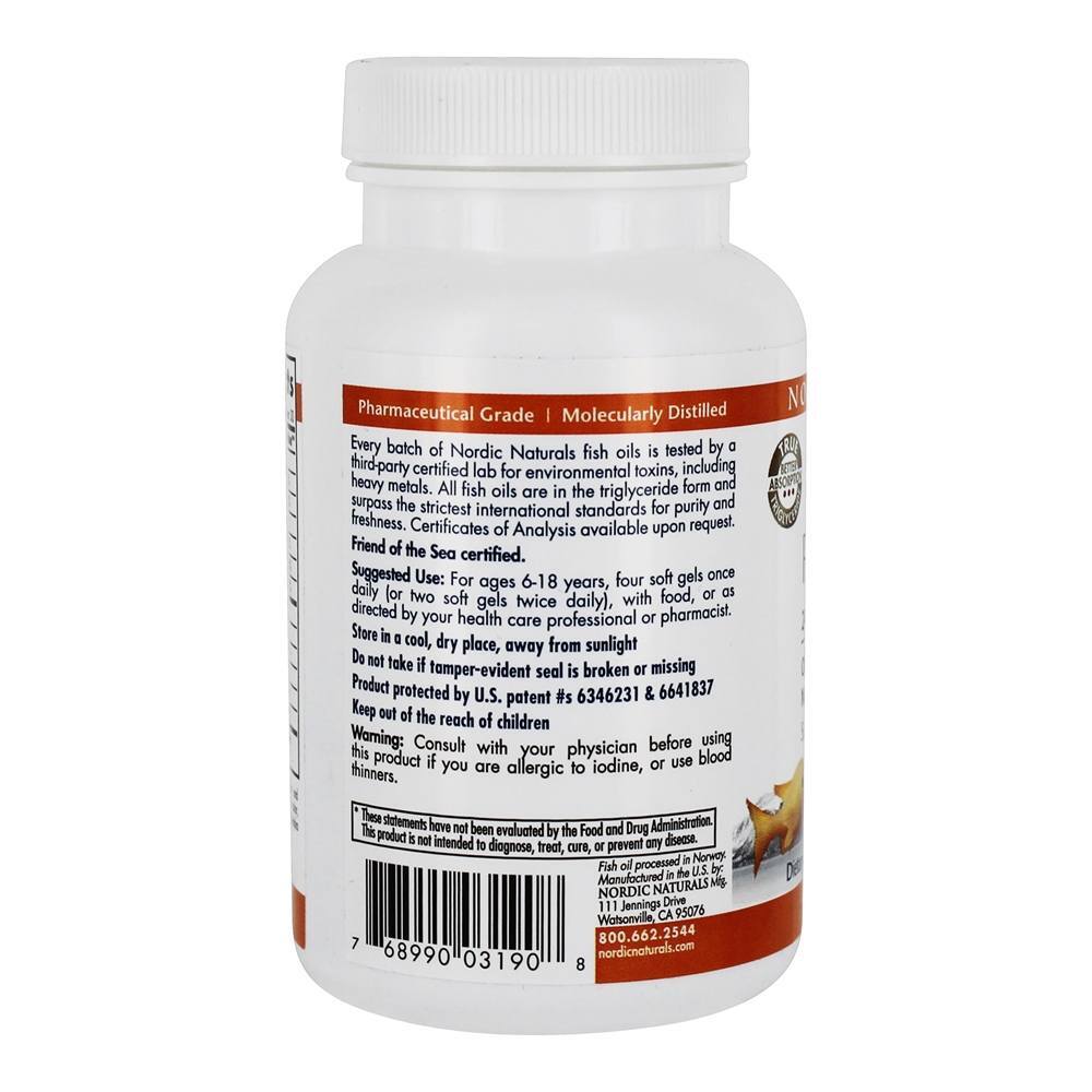 DHA Jr. Xtra Sabor Berry Pediátrica 250 mg. - 90 Softgels Nordic Naturals Professional - Imagem 3
