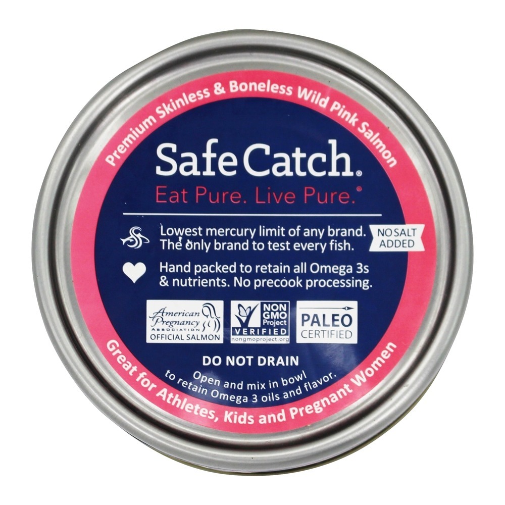 Prêmio Sem pele & Desossado Selvagem Rosa Salmão Não Sal Adicionado - 5 oz. Safe Catch - Imagem 4