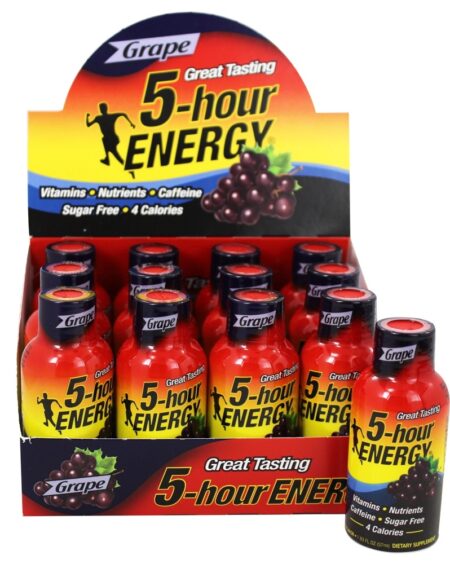 Uva de caixa de força regular de tiro de energia - 12 Frasco (s) 5-Hour Energy