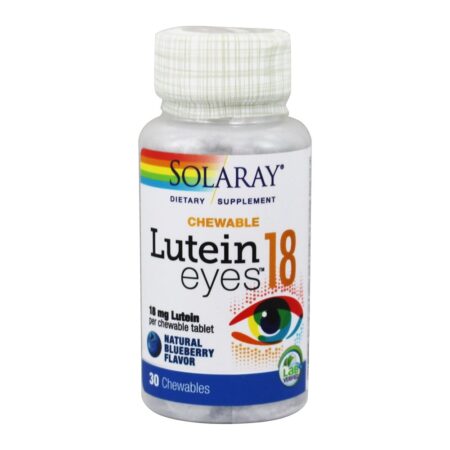 Olhos de Luteína 18 Mirtilo 18 mg. - 30 Mastigáveis Solaray